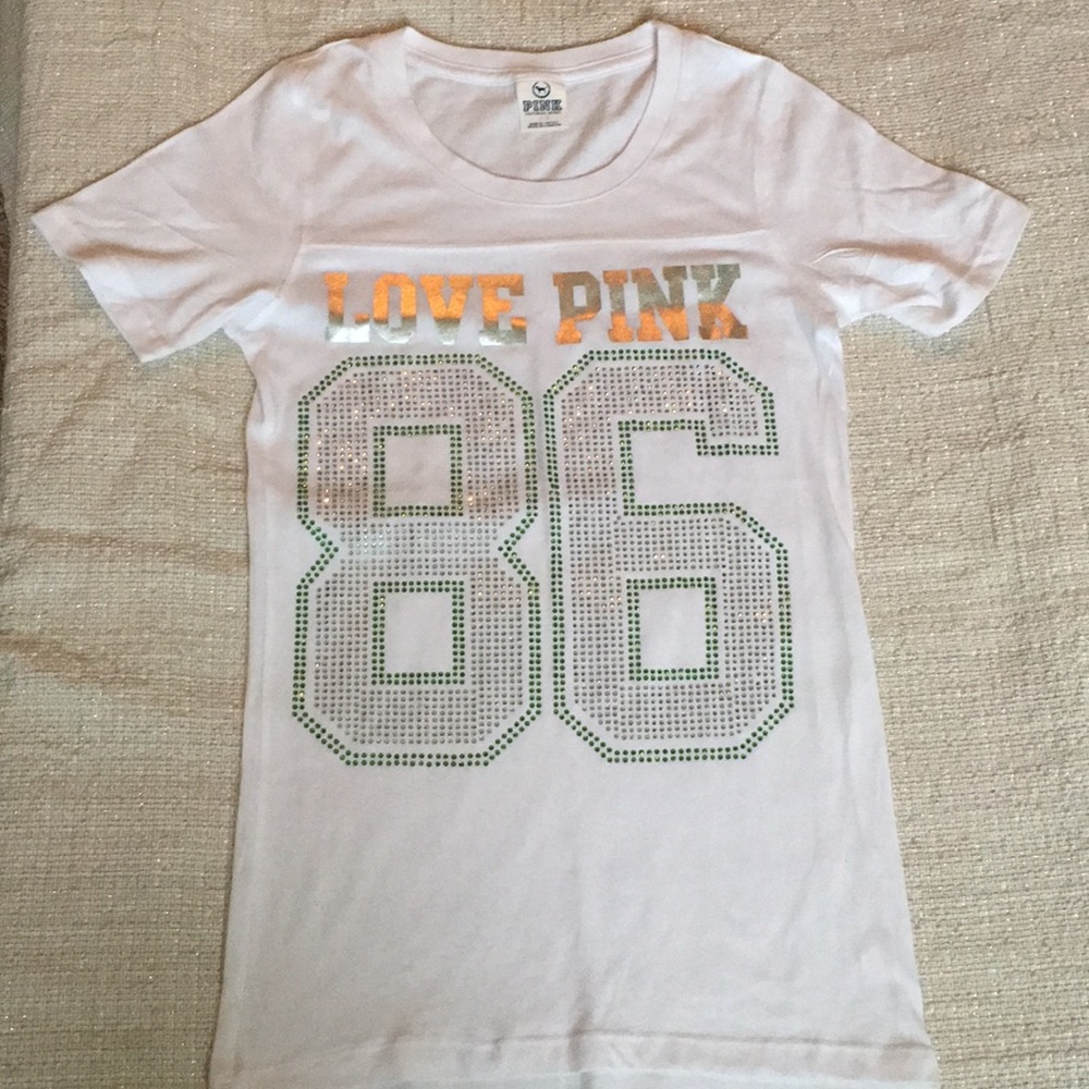 VS Pink bejeweled tee size S